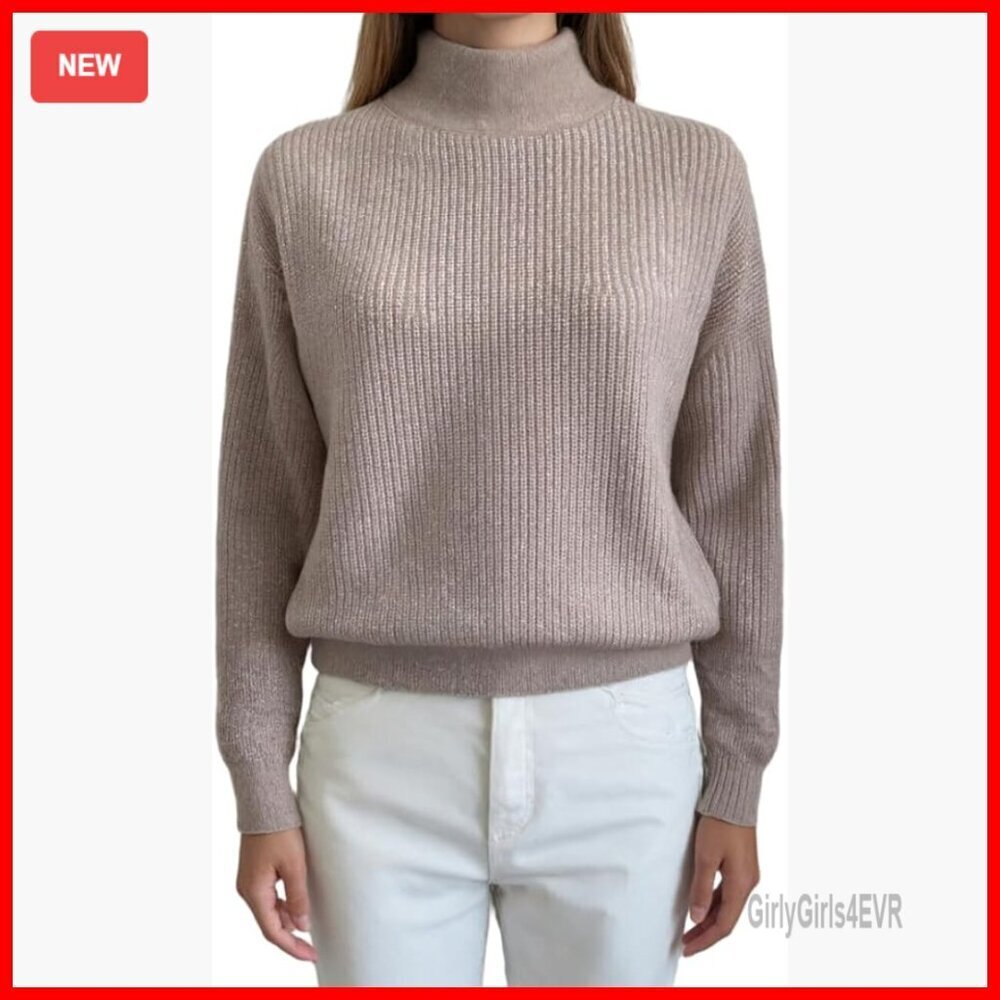 100% Cashmere Crewneck Sweater, Thick Knit Pullover, Classic Style